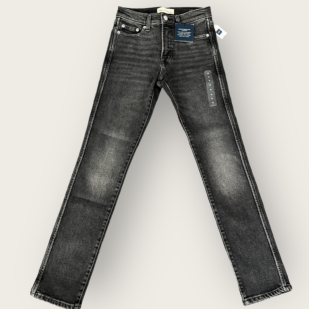 GAP High Rise Slim Straight Black Denim Jeans